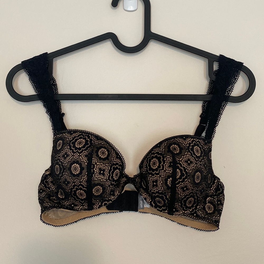 Aerie Real Happy Demi Black Bra